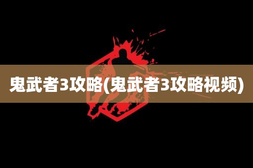 鬼武者3攻略(鬼武者3攻略视频)