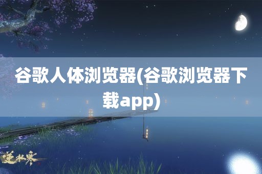 谷歌人体浏览器(谷歌浏览器下载app)