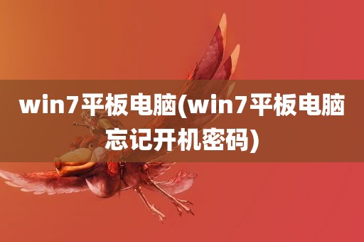 win7平板电脑(win7平板电脑忘记开机密码)