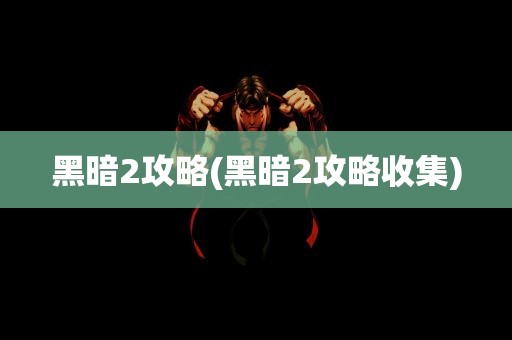 黑暗2攻略(黑暗2攻略收集)