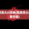 隋唐演义ol攻略(隋唐演义ol刺客天赋)