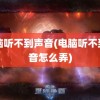 电脑听不到声音(电脑听不到声音怎么弄)