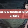 电脑监控软件(电脑监控软件怎么查看)